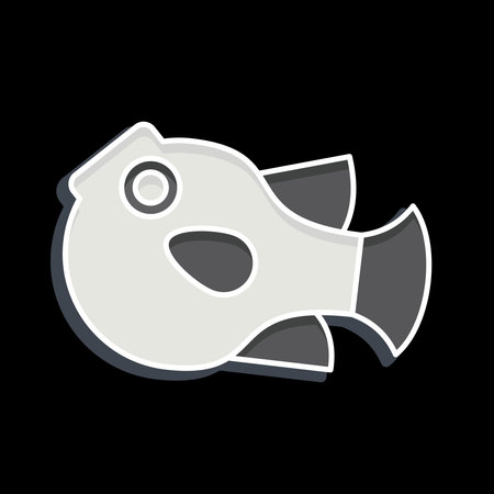 Icon Puffer Fish. related to Seafood symbol. glossy style. simple design illustrationのイラスト素材