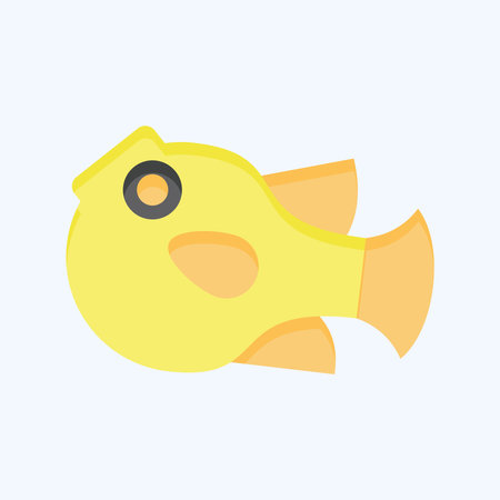 Icon Puffer Fish. related to Seafood symbol. flat style. simple design illustrationのイラスト素材