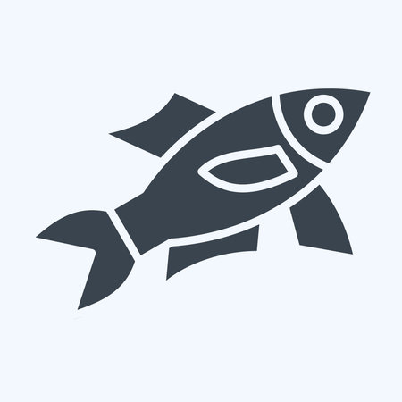 Icon Sardine. related to Seafood symbol. glyph style. simple design illustrationのイラスト素材