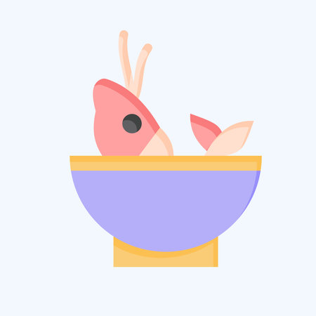 Icon Soup Sea. related to Seafood symbol. flat style. simple design illustrationのイラスト素材