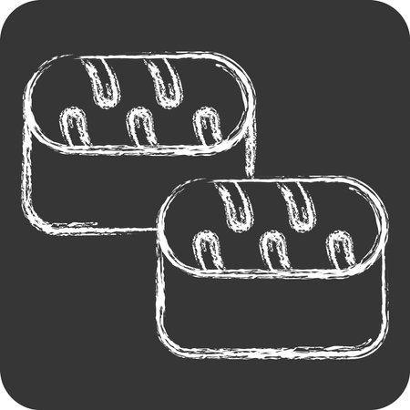 Icon Sushi Tuna. related to Seafood symbol. chalk Style. simple design illustrationのイラスト素材