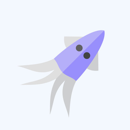 Icon Squid. related to Seafood symbol. flat style. simple design illustrationのイラスト素材