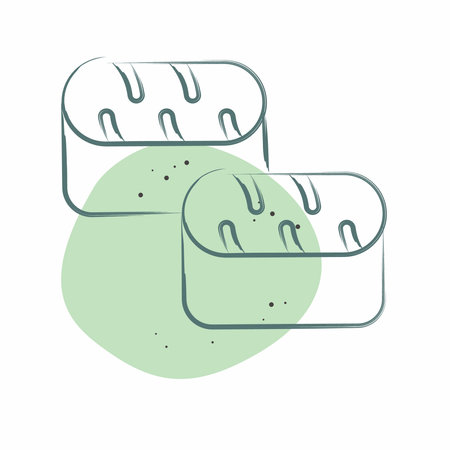 Icon Sushi Tuna. related to Seafood symbol. Color Spot Style. simple design illustrationのイラスト素材