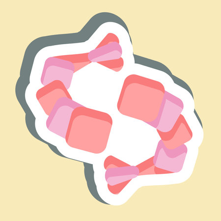 Sticker Shrimp. related to Seafood symbol. simple design illustrationのイラスト素材