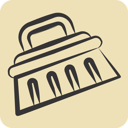 Icon Cleaning Brush. related to Hygiene symbol. hand drawn style. simple design illustrationのイラスト素材