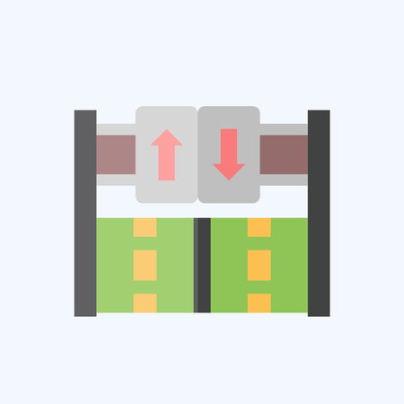 Icon Road Sign. related to City symbol. flat style. simple design illustrationのイラスト素材