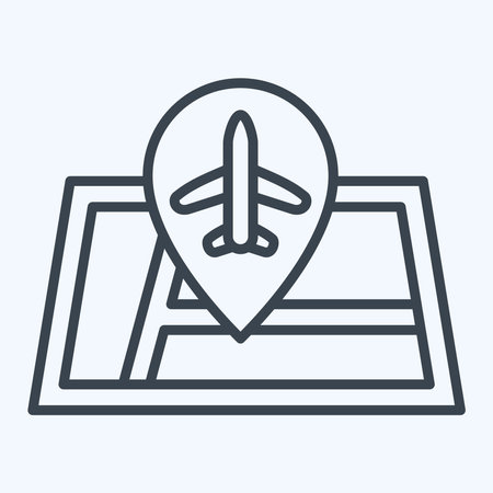 Icon Airport Location. related to Airport symbol. line style. simple design illustrationのイラスト素材