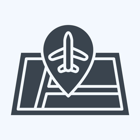 Icon Airport Location. related to Airport symbol. glyph style. simple design illustrationのイラスト素材