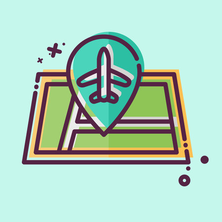 Icon Airport Location. related to Airport symbol. MBE style. simple design illustrationのイラスト素材