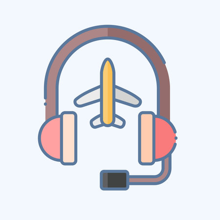 Icon Call Center. related to Airport symbol. doodle style. simple design illustrationのイラスト素材