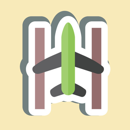 Sticker Runway. related to Airport symbol. simple design illustrationのイラスト素材