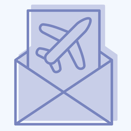 Icon Mail Confirmation. related to Airport symbol. two tone style. simple design illustrationのイラスト素材