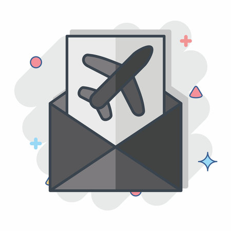 Icon Mail Confirmation. related to Airport symbol. comic style. simple design illustrationのイラスト素材