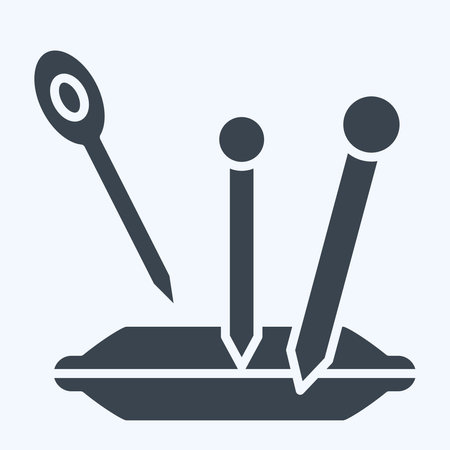 Icon Needle. related to Sewing symbol. glyph style. simple design illustrationのイラスト素材