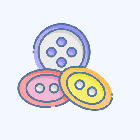 Icon Buttons. related to Sewing symbol. doodle style. simple design illustrationのイラスト素材