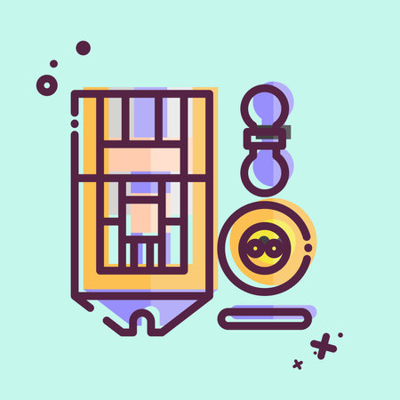 Icon ButtonHole Foot. related to Sewing symbol. MBE style. simple design illustrationのイラスト素材