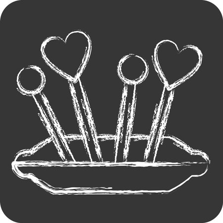 Icon Pin. related to Sewing symbol. chalk Style. simple design illustrationのイラスト素材