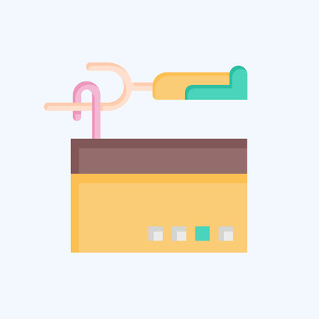 Icon Thread Picker. related to Sewing symbol. flat style. simple design illustrationのイラスト素材