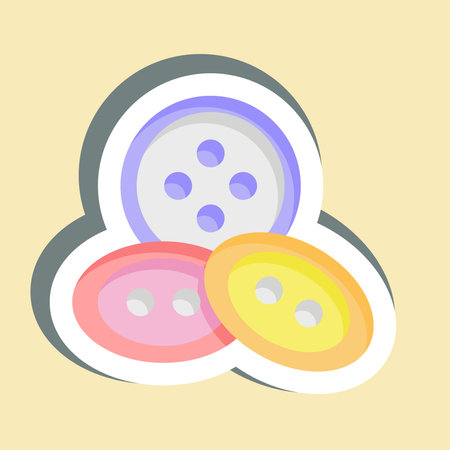 Sticker Buttons. related to Sewing symbol. simple design illustrationのイラスト素材