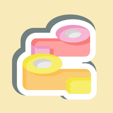 Sticker Paper Glue. related to Sewing symbol. simple design illustrationのイラスト素材