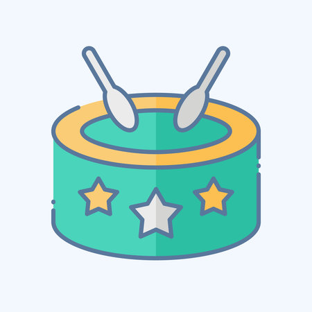 Icon America Drum. related to America symbol. doodle style. simple design illustrationのイラスト素材