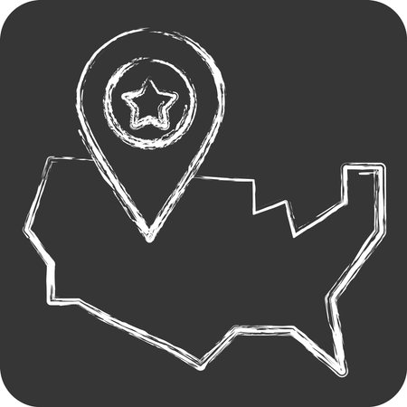 Icon America Map. related to America symbol. chalk Style. simple design illustrationのイラスト素材