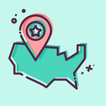 Icon America Map. related to America symbol. MBE style. simple design illustrationのイラスト素材