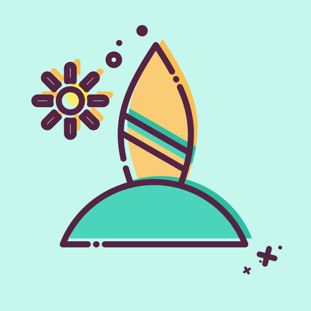 Icon Beach. related to America symbol. MBE style. simple design illustrationのイラスト素材