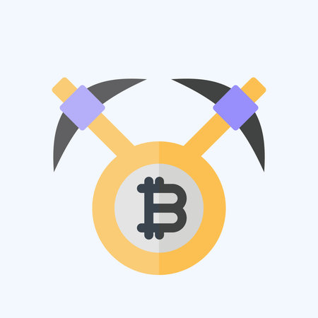 Icon Bitcoin mining Axe. related to Cryptography symbol. flat style. simple design illustration