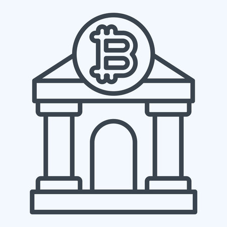 Icon Bitcoin Bank. related to Cryptography symbol. line style. simple design illustrationのイラスト素材