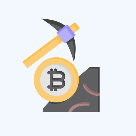 Icon Bitcoin Mining. related to Cryptography symbol. flat style. simple design illustration