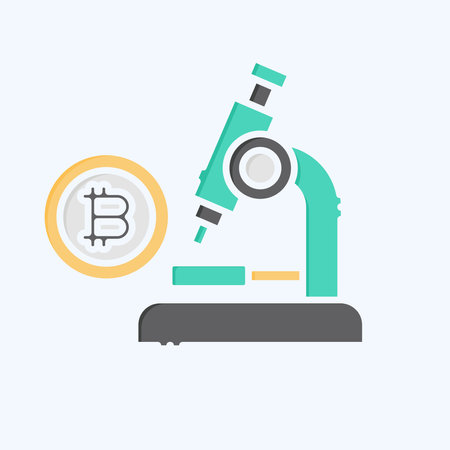 Icon Bitcoin Research. related to Cryptography symbol. doodle style. simple design illustrationのイラスト素材
