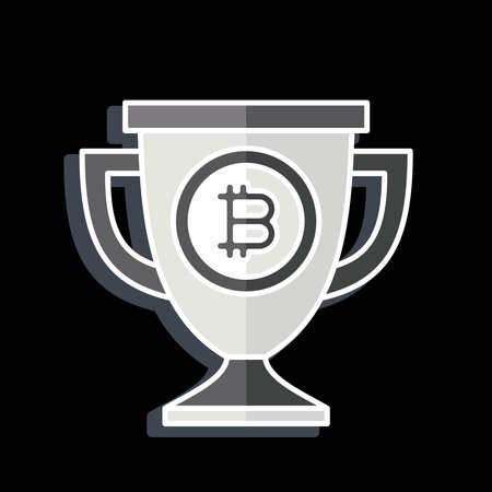 Icon Bitcoin Trophy. related to Cryptography symbol. glossy style. simple design illustrationのイラスト素材