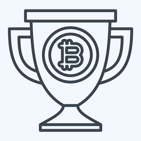 Icon Bitcoin Trophy. related to Cryptography symbol. line style. simple design illustrationのイラスト素材