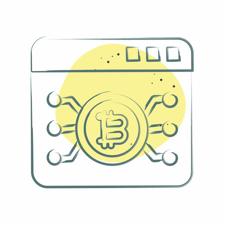 Icon Bitcoin Web. related to Cryptography symbol. Color Spot Style. simple design illustrationのイラスト素材