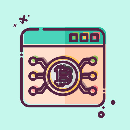 Icon Bitcoin Web. related to Cryptography symbol. MBE style. simple design illustrationのイラスト素材