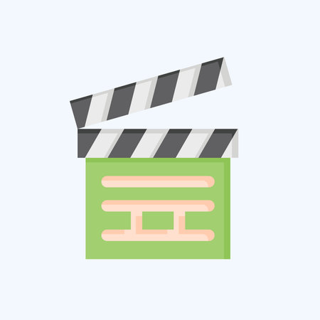 Icon Clapper Board. related to Cinema symbol. flat style. simple design illustrationのイラスト素材