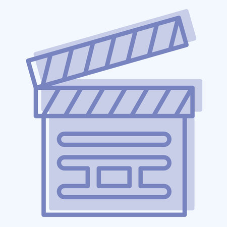 Icon Clapper Board. related to Cinema symbol. two tone style. simple design illustrationのイラスト素材