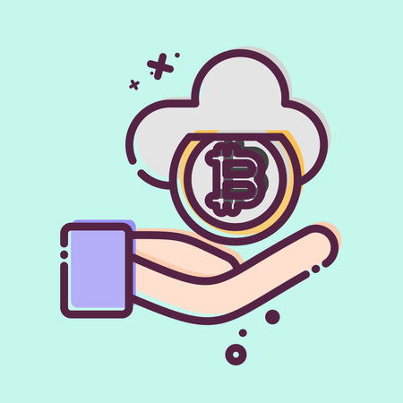 Icon Cloud Money. related to Cryptography symbol. MBE style. simple design illustrationのイラスト素材