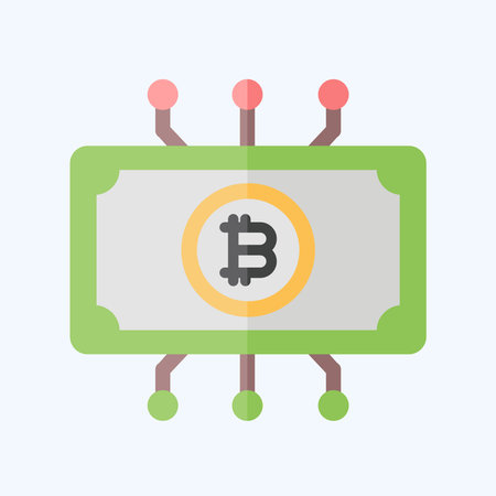 Icon Digital Currency. related to Cryptography symbol. flat style. simple design illustrationのイラスト素材