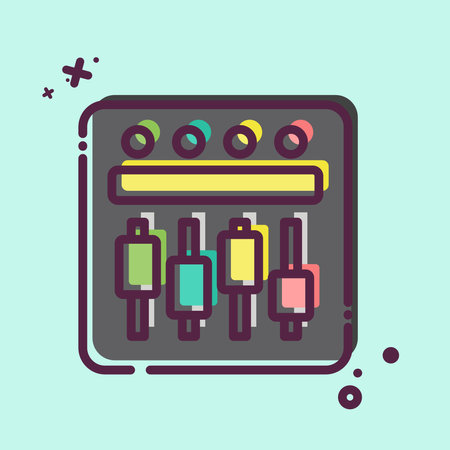 Icon Equalizer. related to Cinema symbol. MBE style. simple design illustrationのイラスト素材