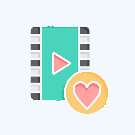 Icon Favourite Movie. related to Cinema symbol. doodle style. simple design illustrationのイラスト素材