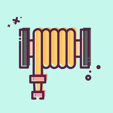 Icon Fire Hose. related to Emergency symbol. MBE style. simple design illustrationのイラスト素材