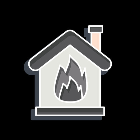 Icon Fire. related to Emergency symbol. glossy style. simple design illustrationのイラスト素材