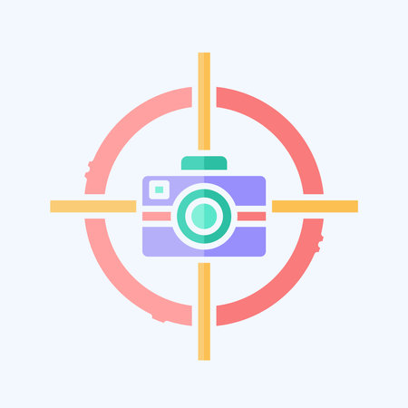 Icon Focus Camera. related to Cinema symbol. doodle style. simple design illustrationのイラスト素材