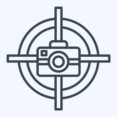 Icon Focus Camera. related to Cinema symbol. line style. simple design illustrationのイラスト素材