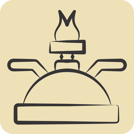 Icon Gas Burner. related to Kitchen Tool symbol. hand drawn style. simple design illustrationのイラスト素材
