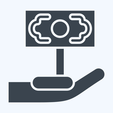 Icon Money Growth 2. related to Finance and Tax symbol. glyph style. simple design illustrationのイラスト素材