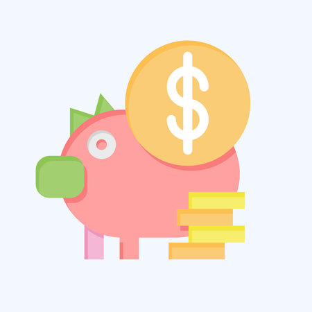 Icon Money Saving. related to Finance and Tax symbol. flat style. simple design illustrationのイラスト素材