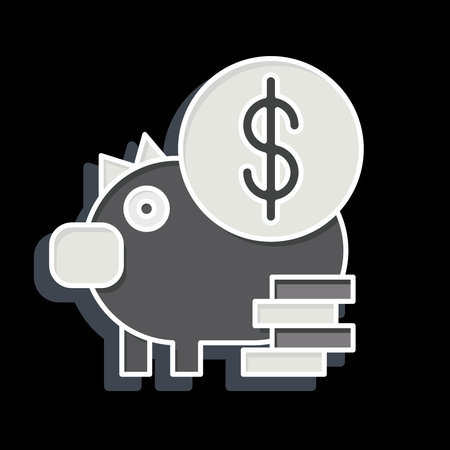 Icon Money Saving. related to Finance and Tax symbol. glossy style. simple design illustrationのイラスト素材